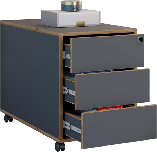 VCM Rollcontainer Salia 920749 Anthrazit H. 50 x B. 42 x T. 70 cm