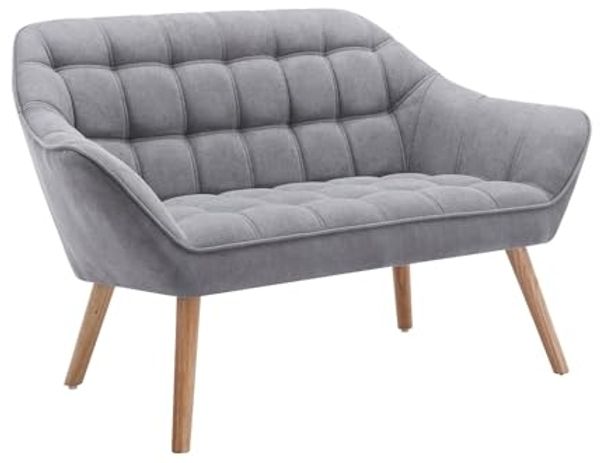 Vente-unique - CASERTA Sofa Stoff Grau - B 73 cm x H 77 cm x L 127 cm