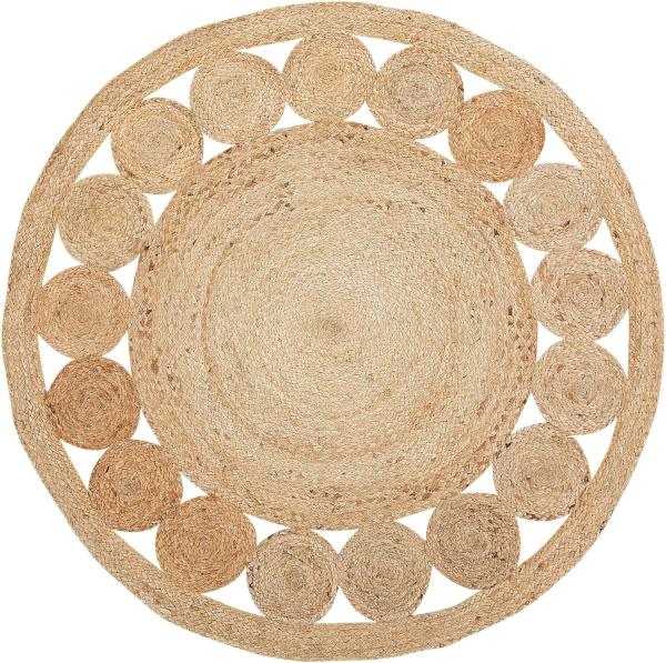 Teppich beige Jute ø 120 cm AHLAT