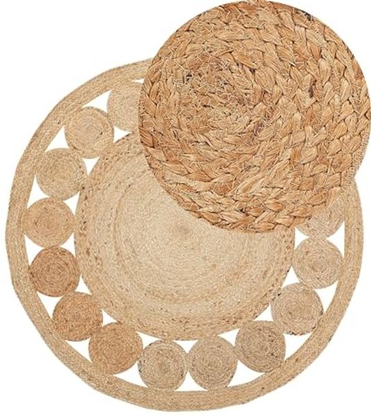 Teppich beige Jute ø 120 cm AHLAT