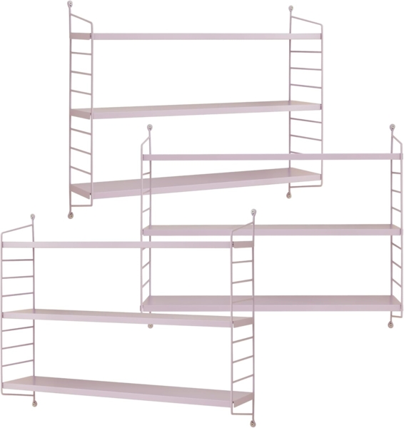 Modulares Wandregal Strängnäs 3er Set Lila [en. casa]