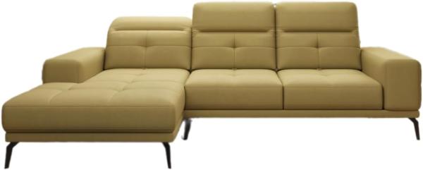 Designer Sofa Terina inkl. Beistellhocker Stoff Senf Links