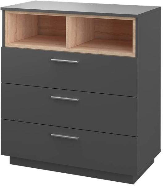 Vicco Kommode Highboard Anrichte Beatrice Anthrazit 3 Schubladen Sideboard Regal