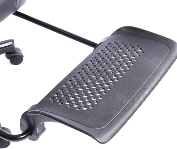 Gaming Stuhl im modernen Racing-Design mit einklappbarer Fußstütze - Gaming Chair mit flexiblen Armlehnen - ergonomischer Gaming Schreibtischstuhl mit extra Stützkissen Schwarz Bild 7