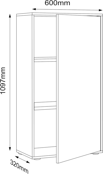 VCM Büroschrank Salia 920726 Weiß H. 110 x B. 60 x T. 33 cm Bild 3