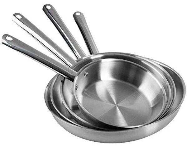 ONVAYA Bratpfanne Edelstahlpfanne, Wok, Bratpfanne, Induktion, Edelstahl