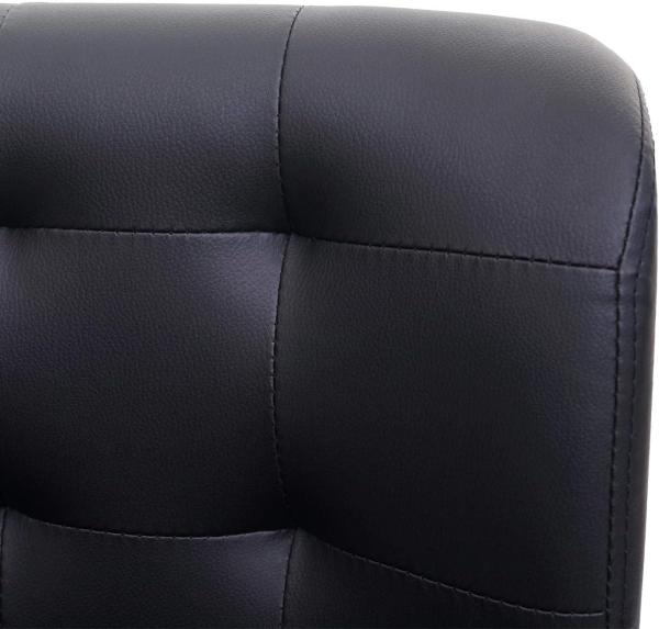 Bürostuhl HWC-H42, Drehstuhl Schreibtischstuhl, drehbar höhenverstellbar ~ Kunstleder schwarz, Chromfuß Bild 6