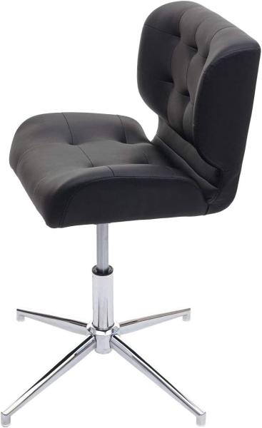 Bürostuhl HWC-H42, Drehstuhl Schreibtischstuhl, drehbar höhenverstellbar ~ Kunstleder schwarz, Chromfuß Bild 3