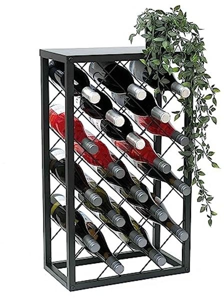 DanDiBo Weinregal Metall Schwarz Stehend 96434 Flaschenregal 68 cm Weinhalter Flaschenhalter Modern für 20 Flaschen