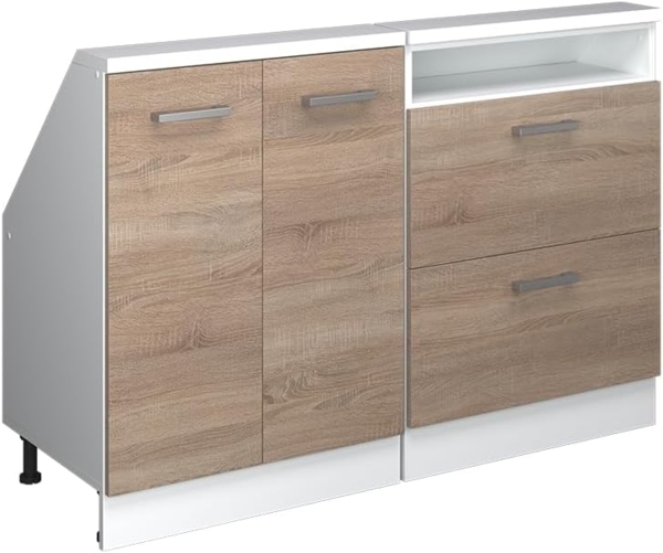 Dachschrägenschrank-Set Rion Sonoma/Weiß 2er Set Vicco