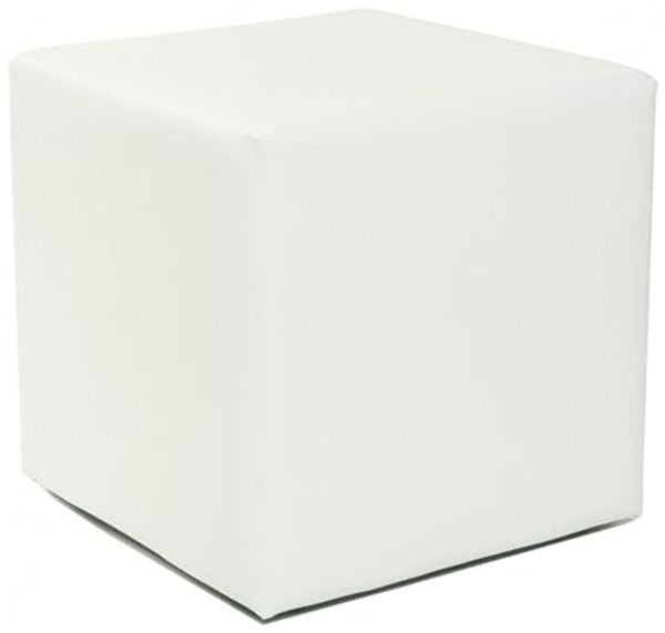 Design Sitzwürfel Kubus I Hocker Kunstleder modern 45 x 45 x 45 cm in weiß