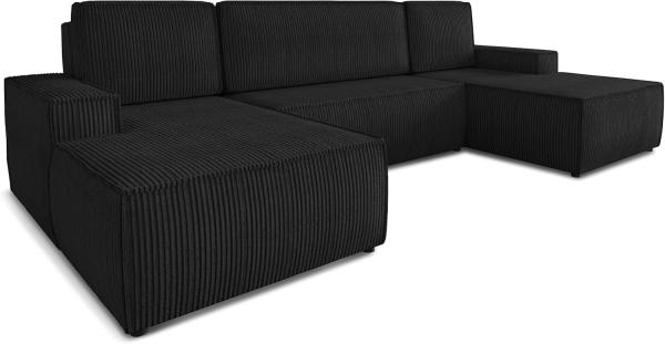 Sofnet Wohnlandschaft Totti U, mit Schlaffunktion und Bettkasten, U-Form Couch, Cord Stoff, Schlafsofa mit Wellenfeder