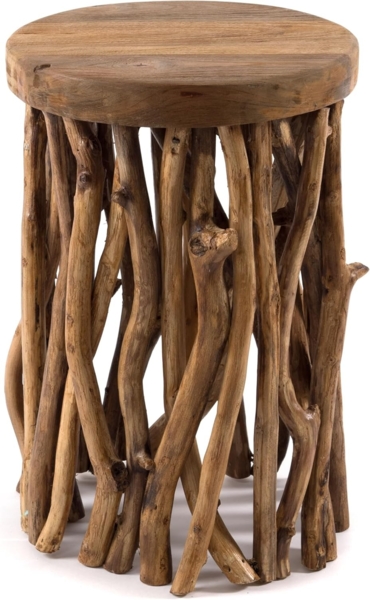 DESIGN DELIGHTS Beistelltisch BEISTELLTISCH "WOODS", Mahagoni, Äste Couchtisch, Holzhocker