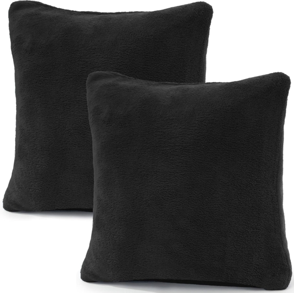 CelinaTex Kissenbezüge Comfortable Kissenbezüge Kissenhüllen 2er Set 40x40cm schwarz