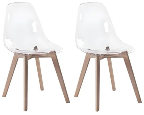 Stuhl 2er-Set AUDRA - Polycarbonat & Buche - Transparent