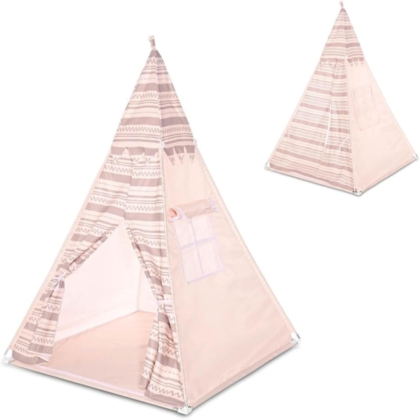 Lorelli Kinderspielzelt Krabbeldecke Netzfenster Türen zum Öffnen und Schließen beige