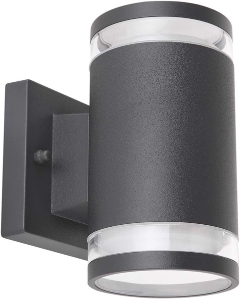 Außen Wandleuchte, Aluminium, Anthrazit, Glas, IP44