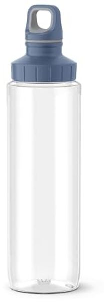 Emsa Drink2Go Eco Trinkflasche, 0,7 Liter, wiederverwendbar, auslaufsicher, ISCC-zertifiziertes Tritan renew, Öko-Design, Schraubdeckel, Spülmaschinengeeignet, Blau, N3033500