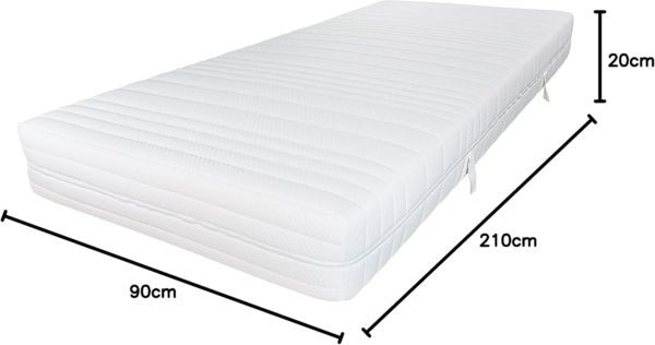 AM Qualitätsmatratzen Orthopädische 7-Zonen Taschenfederkernmatratze 90x210 cm - H2 Matratze - Made in Germany Bild 2