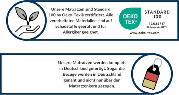 AM Qualitätsmatratzen Orthopädische 7-Zonen Taschenfederkernmatratze 90x210 cm - H2 Matratze - Made in Germany Bild 10