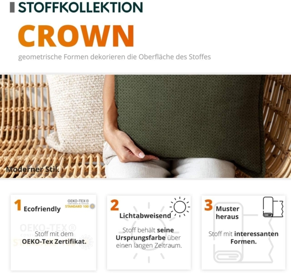 Ecksofa Apollo 2rR1 80 mit Schlaffunktion, L-Form, Einstellbare Kopfstützen (Farbe: Crown 15) Bild 8