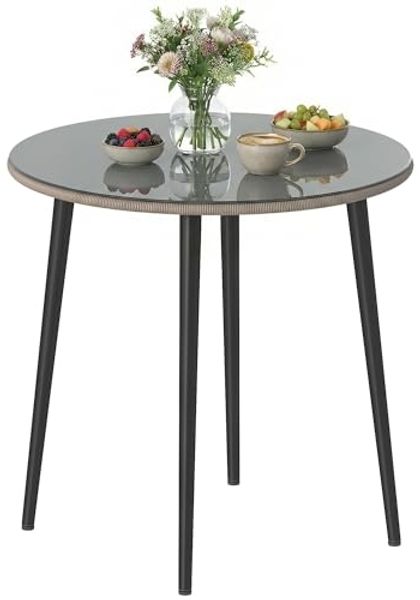 Outsunny Gartentisch mit Stahlrahmen, PE-Rattan-Rand, verstellbaren Füßen (4 Personen Campingtisch, 1-St, Buffettisch), für Garten, Terrasse, Balkon, Grau