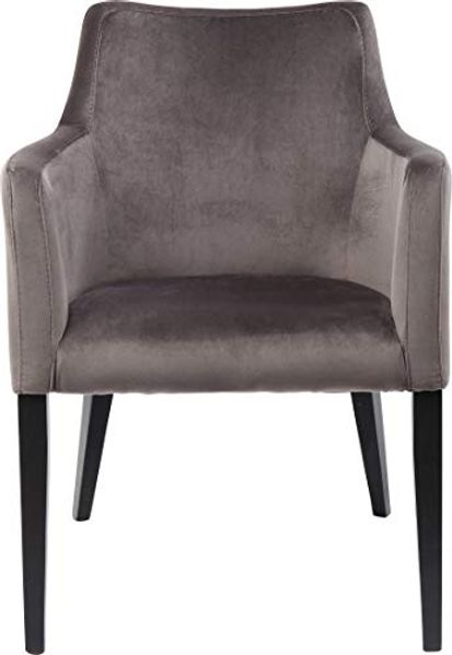 Kare Design Armlehnstuhl Black Mode Velvet Grau, 87 x 58 x 67 cm