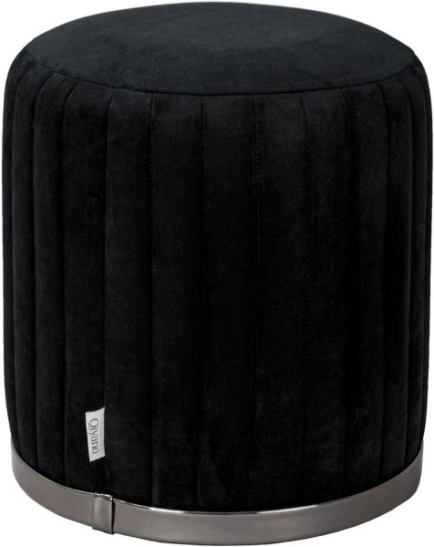 Qiyano Hocker Moderner Sitzpouf Schwarz Samt, Garderobe Wohnzimmer (1 St)