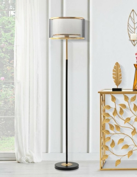 Dmora Stehleuchte Blera Schwarz Schirm Fassung E27