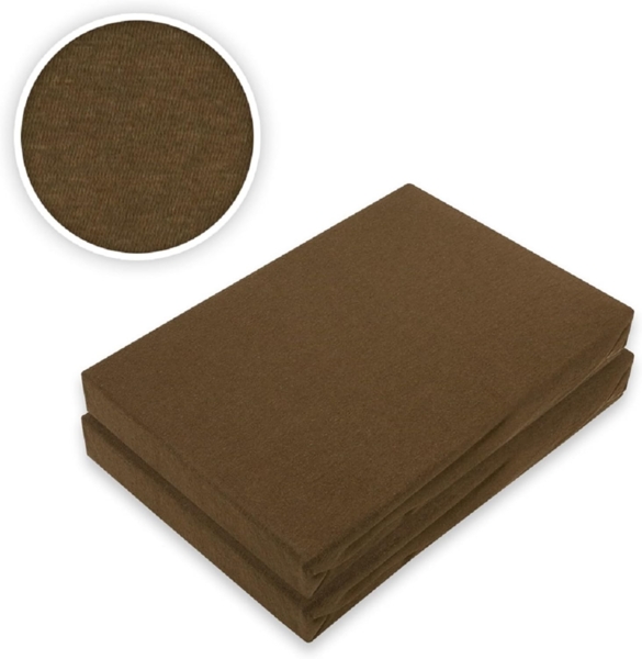 Jersey Spannbettlaken Doppelpack 90 - 100 x 200 cm Schokobraun Bild 2