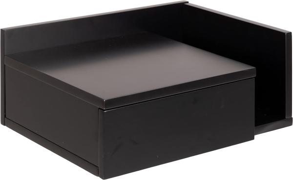 AC Design Furniture Fia Nachttisch mit Schublade in Schwarz, 1 Stk, B: 40 x H: 16,5 x T: 32 cm, Kleiner Nachtschrank zur Wandmontage, Griffloses Wandregal, Moderne Nachtkommode