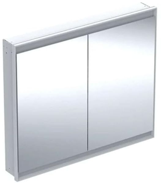 Geberit ONE Spiegelschrank mit ComfortLight, 2 Türen, Unterputzmontage, 105 x 90 x 15 cm, 505.804.00, Farbe: Aluminium eloxiert - 505.804.00.1