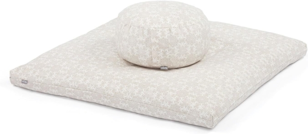 bodhi Meditationskissen Meditations-Set: Kissen Rondo + Zabuton, Madurai, ecru