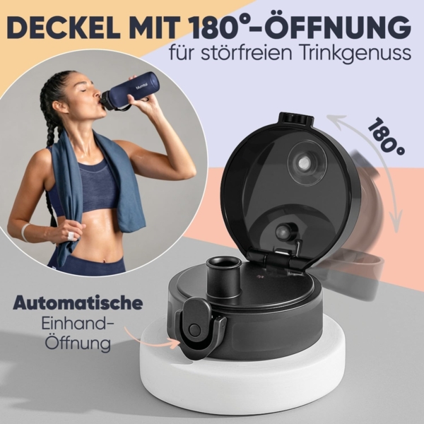 Blumtal Trinkflasche auslaufsichere Trinkflasche Sport + 1-Klick-Verschluss, BPA-freie Wasserflasche mit Sieb - spülmaschinenfest Bild 5