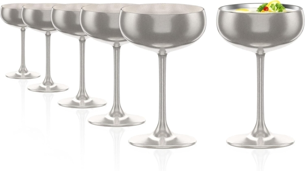 Stölzle Lausitz ELEMENTS Sektschale Silber 6er Set