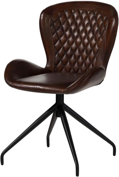 Massivmoebel24 Polsterstuhl IRON LABEL, Stuhl Echtleder 61x52x86 braun IRON LABEL #112