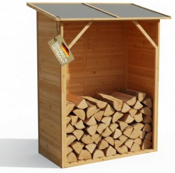 Kaminholzregal Brennholzregal Kaminholz Brennholz Regal Unterstand XXL Holz