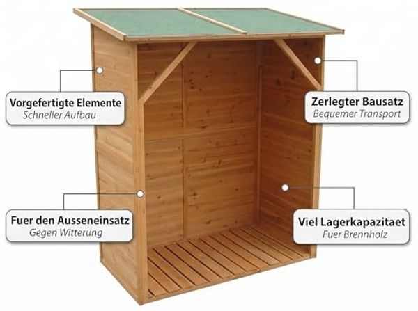 Kaminholzregal Brennholzregal Kaminholz Brennholz Regal Unterstand XXL Holz Bild 5