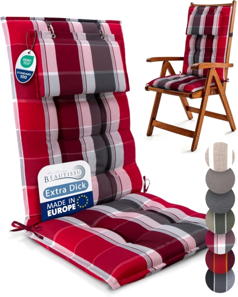 Beautissu Polsterauflage Sun-HL, Hochlehner Auflage 119x50x8cm