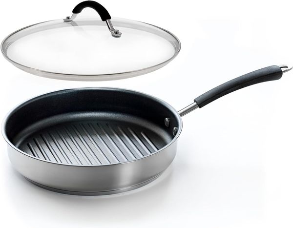 Coolinato Grillpfanne 2tlg Set 26cm Pfanne + Glasdeckel, (2-tlg)