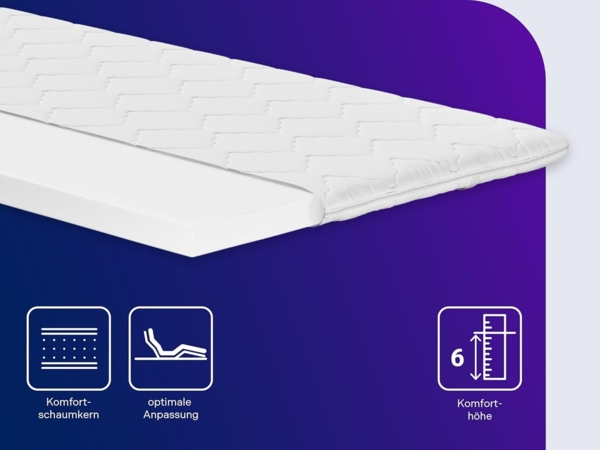 Traumnacht orthopädischer Matratzentopper, mit einem bequemem Komfortschaumkern, Öko-Tex zertifiziert, 140x200 cm, produziert nach deutschem Qualitätsstandard Bild 5