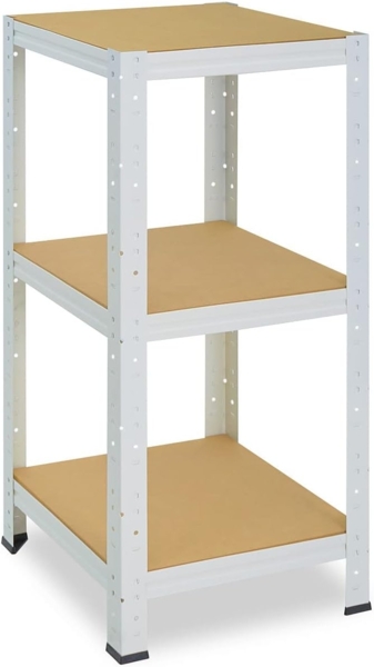 shelfplaza HOME 90x45x45 cm Schwerlastregal in weiß mit 3 Böden und 175 kg Traglast pro Boden
