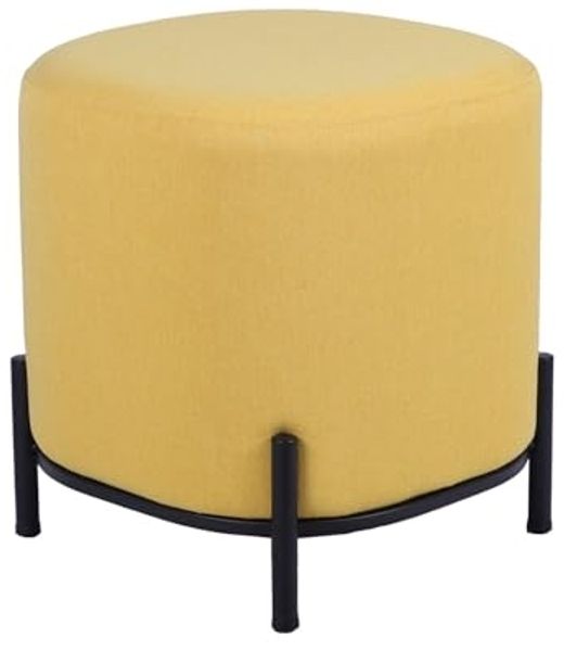 DRW Sitzsack aus Holz und Metall, gepolstert in Gelb und Schwarz, 38 x 38 x 41 cm