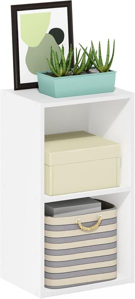 Furinno Pasir 2-stufiges Bücherregal mit offenem Regal, Weiß