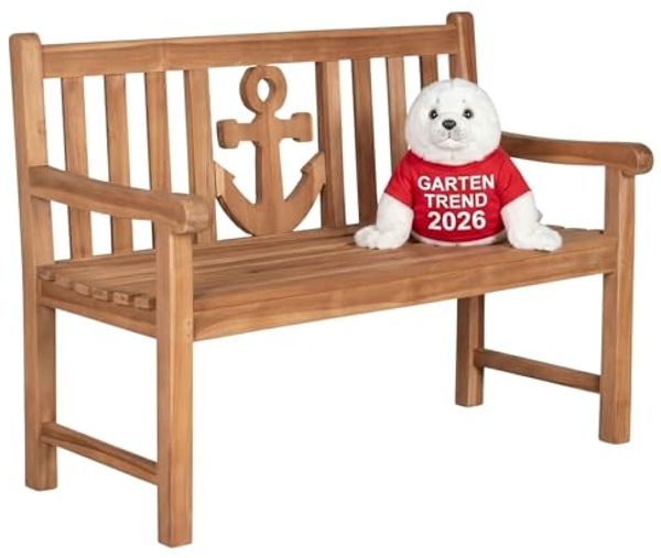 MR. DEKO Gartenbank Anker Teak 120 cm