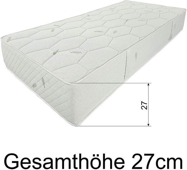 Matratzen Perfekt Federkernmatratze in dem Härtegrad H5, Höhe von 27 cm, bandscheibengerechte Federkern-Matratze Smaragd mit Bonellfeder-Kern und veredeltem Aloe-Vera Bezug (H5, 100x200 cm) Bild 6