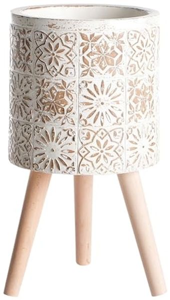 Blumentopf mit Beinen KARISTOS 36 cm Cremeweiß