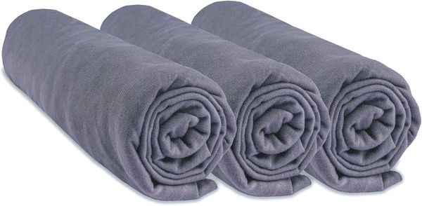3 Spannbetttücher Jersey Baumwolle – 60x120 – grau