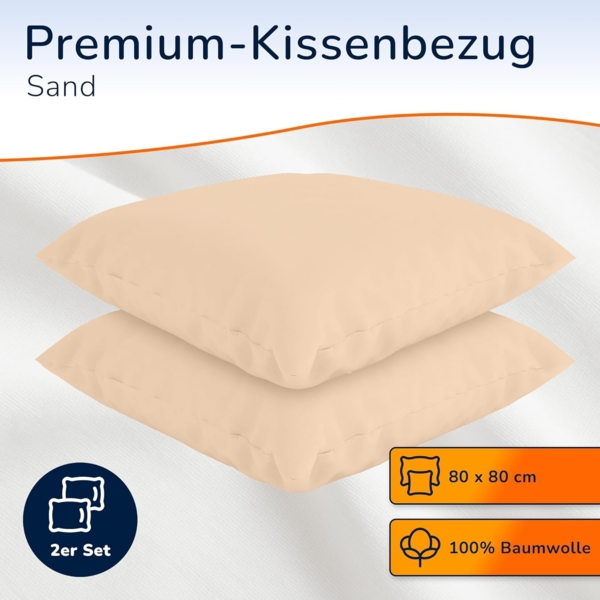 MSS Kissenbezug 2er Set - 80x80 cm - Sand Bild 2