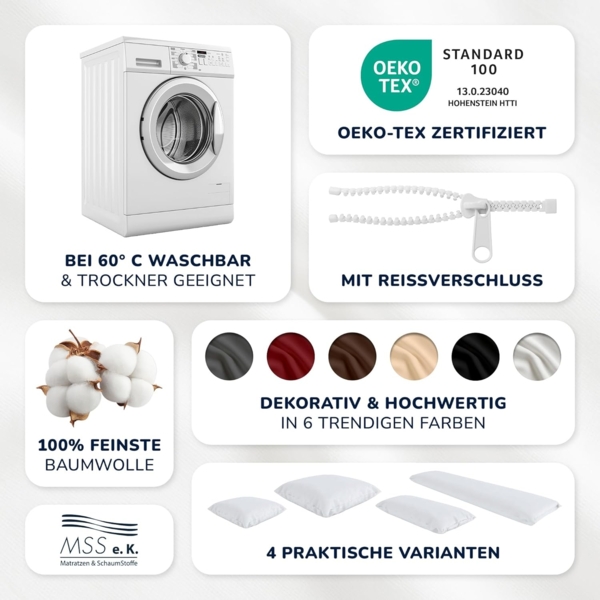 MSS Kissenbezug 2er Set - 80x80 cm - Sand Bild 6